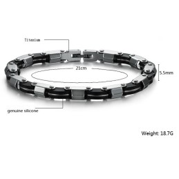 Bracelet Jonc En Titane Et Silicone À Larges Variétés