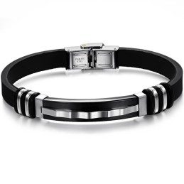 Bracelet Jonc En Titane Et Silicone Complet Avec Spécifications