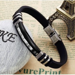 Bracelet Jonc En Titane Et Silicone Complet Avec Spécifications