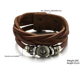 Bracelet Jonc Rétro En Cuir Titane Pour Homme, Vendu Dans Le Monde Entier