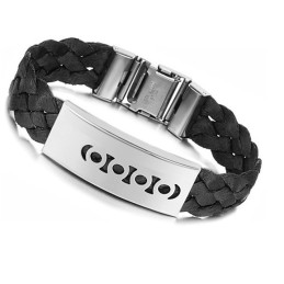 Bracelet Jonc En Titane Noir De Qualité Supérieure