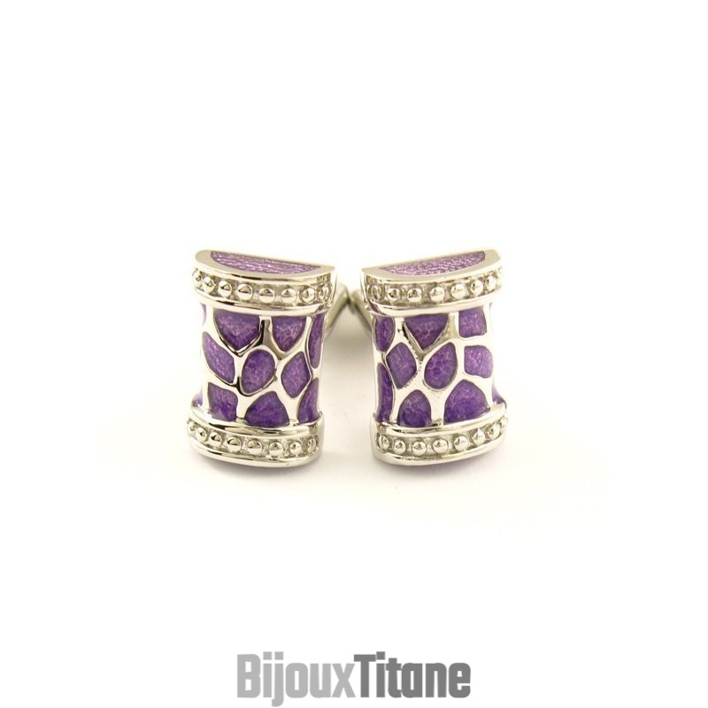 Boutons De Manchette Tendance En Titane Violet Chaud