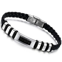 Bracelet En Cuir Titane Pour Homme Facile À Utiliser