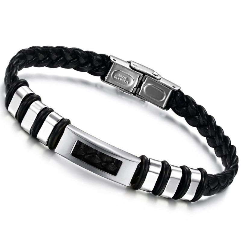 Bracelet En Cuir Titane Pour Homme Facile À Utiliser Bracelet En Cuir Titane Pour Homme Facile À Utiliser