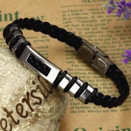 Bracelet En Cuir Titane Pour Homme Facile À Utiliser