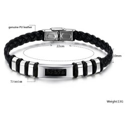 Bracelet En Cuir Titane Pour Homme Facile À Utiliser