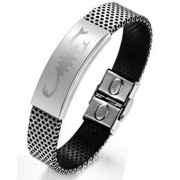Bracelet Jonc En Cuir Titane Scorpion De Renommée Mondiale