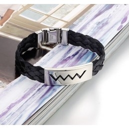 Bracelet En Cuir Titane En Forme De Vague, Vendu Dans Le Monde Entier