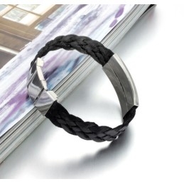 Bracelet En Cuir Titane En Forme De Vague, Vendu Dans Le Monde Entier