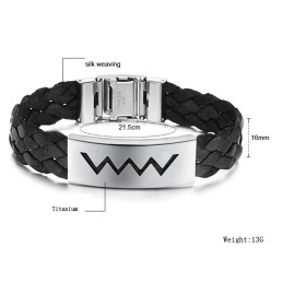Bracelet En Cuir Titane En Forme De Vague, Vendu Dans Le Monde Entier