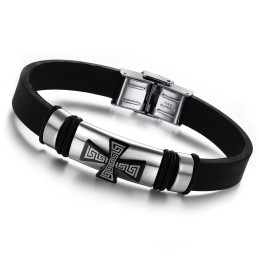 Bracelet Jonc En Titane Et Silicone Pour Homme D'Excellente Qualité