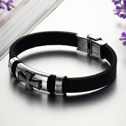 Bracelet Jonc En Titane Et Silicone Pour Homme D'Excellente Qualité