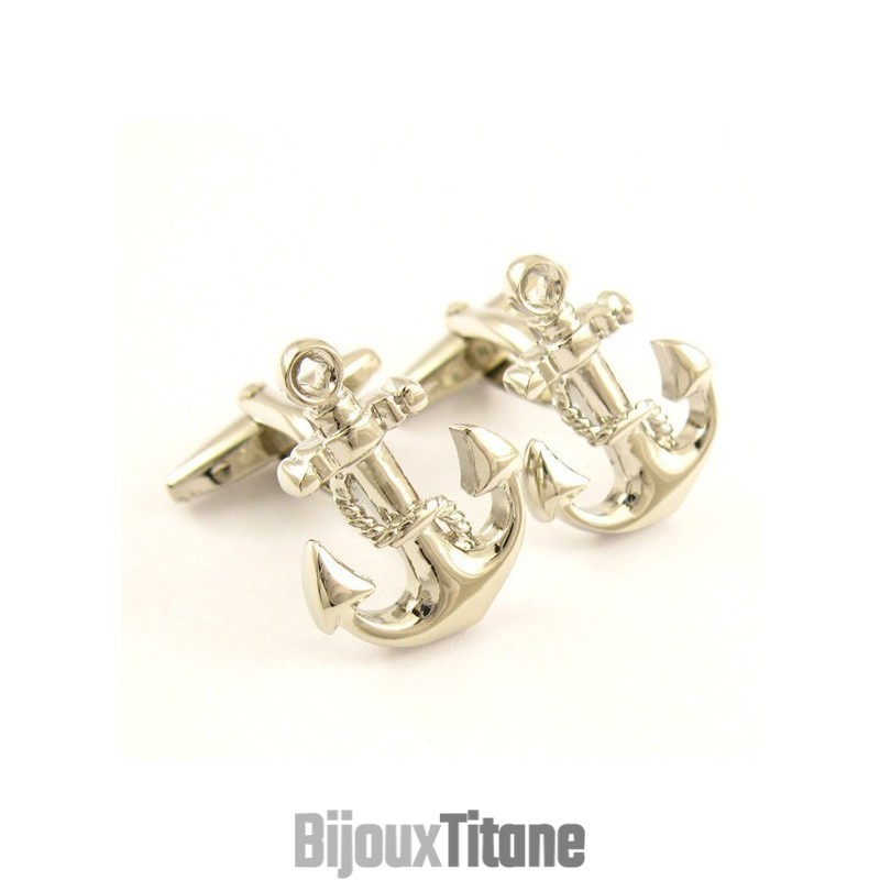 Boutons De Manchette Exquis En Titane Avec Ancre Boutons De Manchette Exquis En Titane Avec Ancre