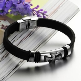 Bracelet Jonc En Titane Et Silicone Pour Homme D'Excellente Qualité