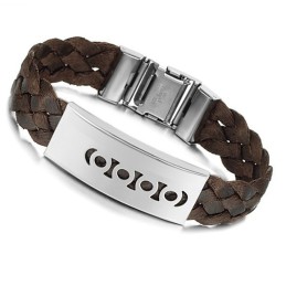 Bracelet Jonc En Titane Marron Complet Avec Spécifications