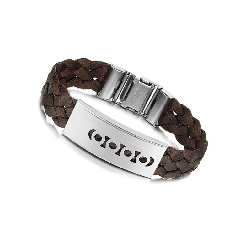 Bracelet Jonc En Titane Marron Complet Avec Spécifications