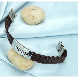 Bracelet Jonc En Titane Marron Complet Avec Spécifications