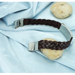 Bracelet Jonc En Titane Marron Complet Avec Spécifications