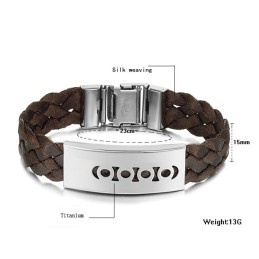 Bracelet Jonc En Titane Marron Complet Avec Spécifications