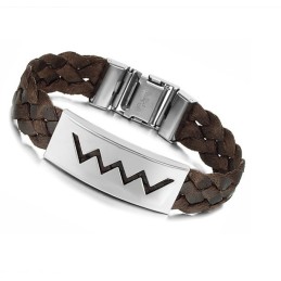 Bracelet Jonc En Titane Marron D'Excellente Qualité