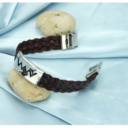 Bracelet Jonc En Titane Marron D'Excellente Qualité