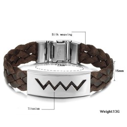 Bracelet Jonc En Titane Marron D'Excellente Qualité