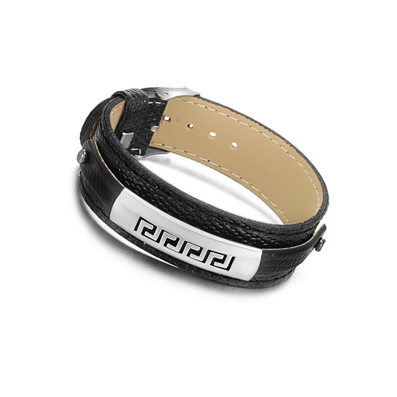 Bracelet En Cuir Titane Noir De Qualité Supérieure Bracelet En Cuir Titane Noir De Qualité Supérieure