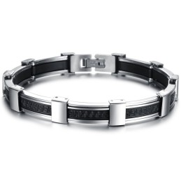 Bracelet Jonc En Silicone Et Titane Pour Homme De Haute Qualité