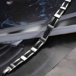 Bracelet Jonc En Silicone Et Titane Pour Homme De Haute Qualité