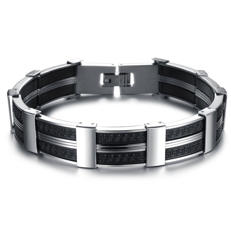 Bracelet Jonc En Titane Et Silicone Pour Homme De Renommée Mondiale Bracelet Jonc En Titane Et Silicone Pour Homme De Renommée Mondiale