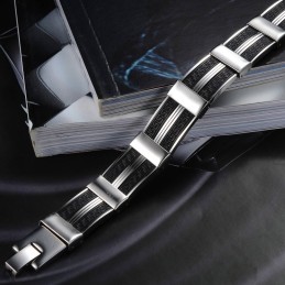 Bracelet Jonc En Titane Et Silicone Pour Homme De Renommée Mondiale
