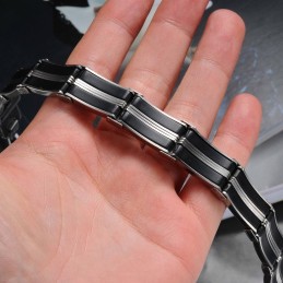 Bracelet Jonc En Titane Et Silicone Pour Homme De Renommée Mondiale