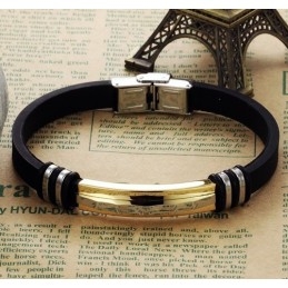 Bracelet Jonc En Titane Et Silicone À Larges Variétés