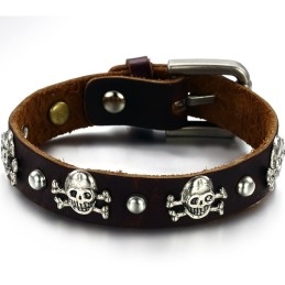 Bracelet Jonc Rétro En Cuir Titane Pour Homme, De Qualité Stable