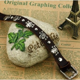 Bracelet Jonc Rétro En Cuir Titane Pour Homme, De Qualité Stable