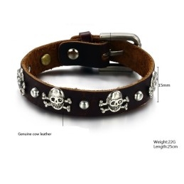 Bracelet Jonc Rétro En Cuir Titane Pour Homme, De Qualité Stable