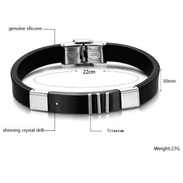 Bracelet En Cuir Titane Noir Durable