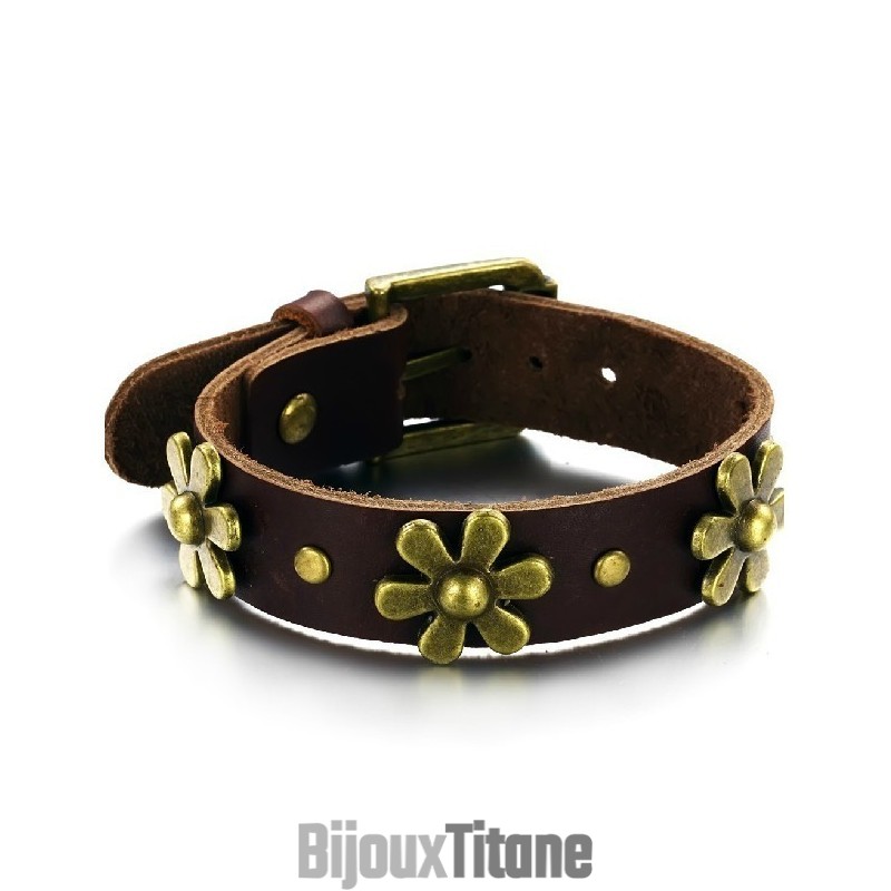 Bracelet Jonc Rétro En Cuir Titane De Haute Qualité Bracelet Jonc Rétro En Cuir Titane De Haute Qualité