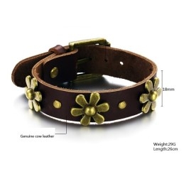 Bracelet Jonc Rétro En Cuir Titane De Haute Qualité