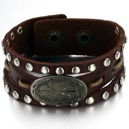 Bracelet Jonc Rétro En Cuir Titane Pour Homme, Qualité Et Quantité Garanties