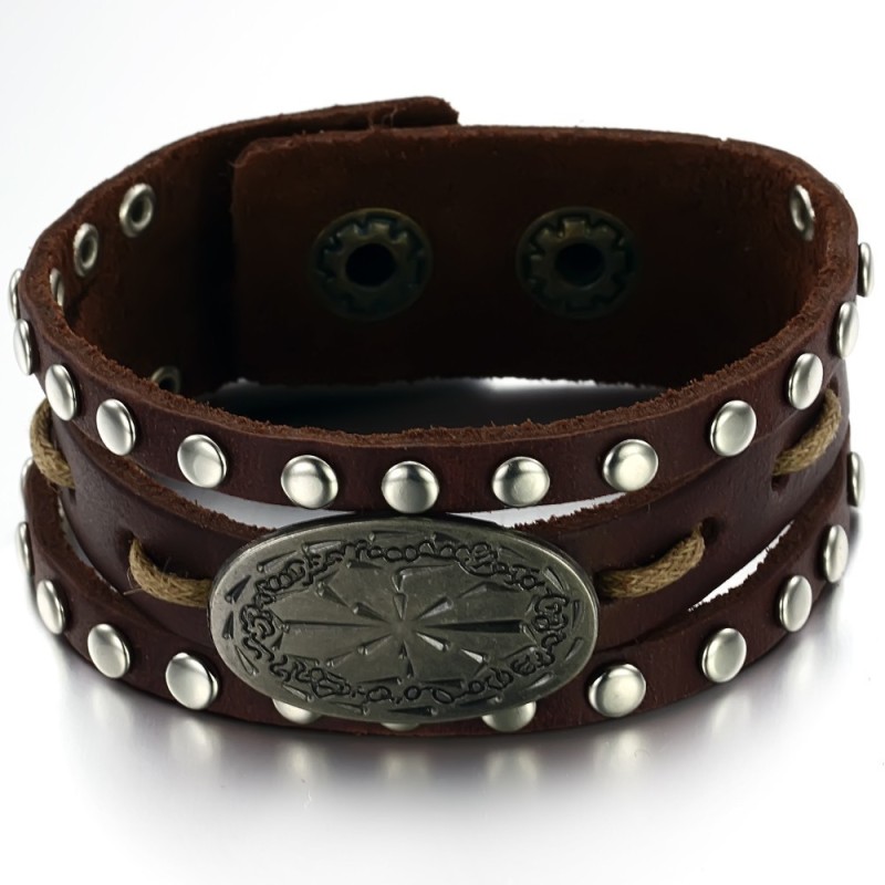 Bracelet Jonc Rétro En Cuir Titane Pour Homme, Qualité Et Quantité Garanties Bracelet Jonc Rétro En Cuir Titane Pour Homme, Qualité Et Quantité Garanties