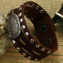Bracelet Jonc Rétro En Cuir Titane Pour Homme, Qualité Et Quantité Garanties