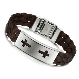 Bracelet Jonc En Titane Avec Croix De Qualité Stable