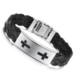 Bracelet Jonc En Titane Avec Croix De Qualité Stable