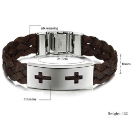 Bracelet Jonc En Titane Avec Croix De Qualité Stable