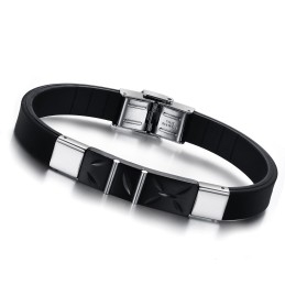 Le Bracelet Jonc En Silicone Titane Noir De Qualité