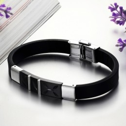 Le Bracelet Jonc En Silicone Titane Noir De Qualité
