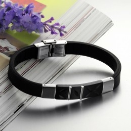 Le Bracelet Jonc En Silicone Titane Noir De Qualité