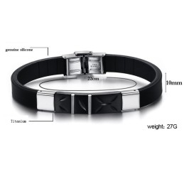 Le Bracelet Jonc En Silicone Titane Noir De Qualité