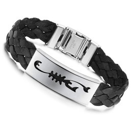 Bracelet Jonc En Cuir Titane Scorpion Pour Homme, Facile À Utiliser